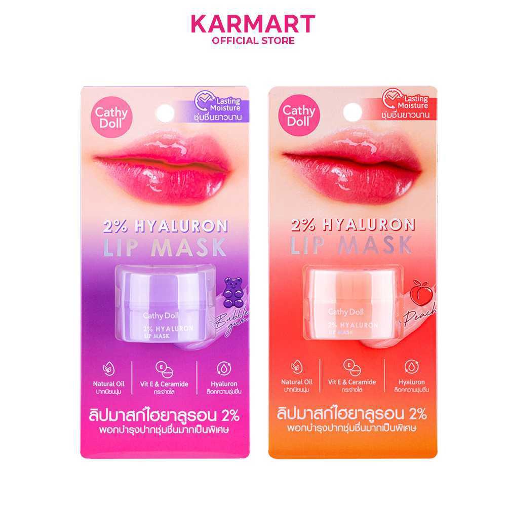 CATHY DOLL 2% Hyaluron Lip Mask 4.5g Bubble Gum Nourishes The Lips Fill ...