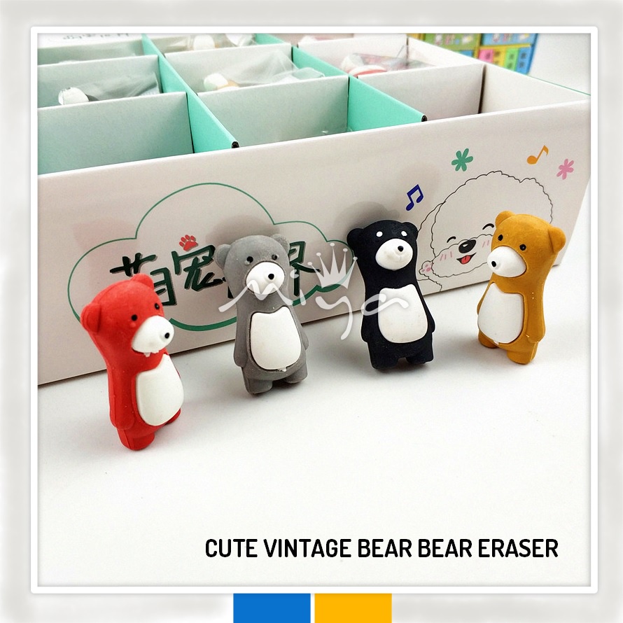 MIYA WERKSTATT Cute Vintage Bear Bear Eraser Cartoon Eraser Kids