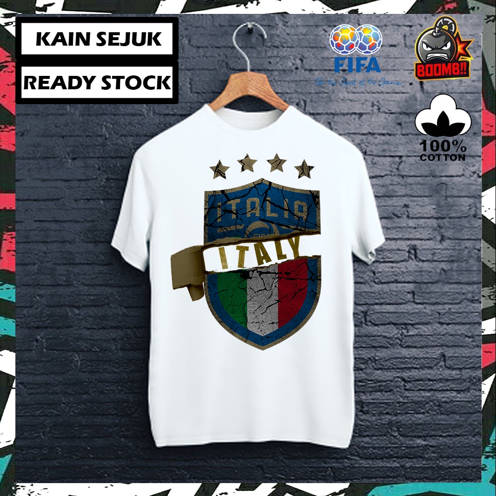 100% PREMIUM COTTON FIFA WORLD CUP ITALY Tshirt T Shirt Tee Streetwear Men Women Unisex Baju Lelaki Wanita Perempuan