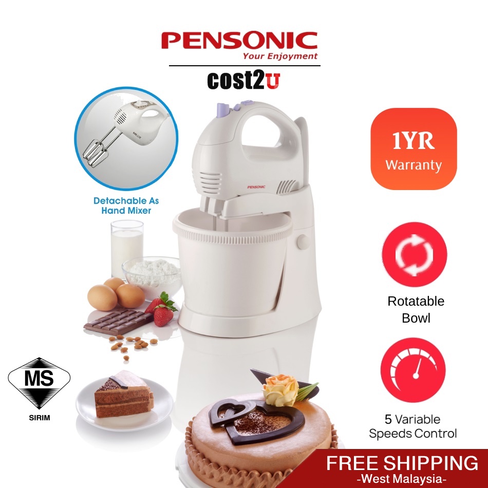 [𝘽𝙪𝙗𝙗𝙡𝙚 𝙋𝙖𝙘𝙠𝙞𝙣𝙜] Pensonic 3L Chef's Like series Stand Mixer | PM-214 (CSM SM220 Hand Mixer Pengadun Berdiri Chopper 搅拌机)