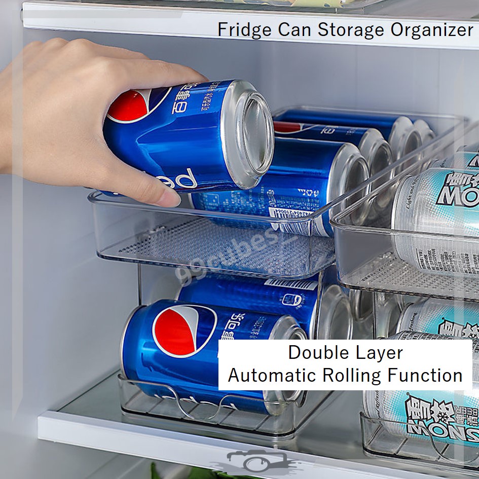Fridge Beverage Soda Can Storage Organizer Stackable DoubleLayer