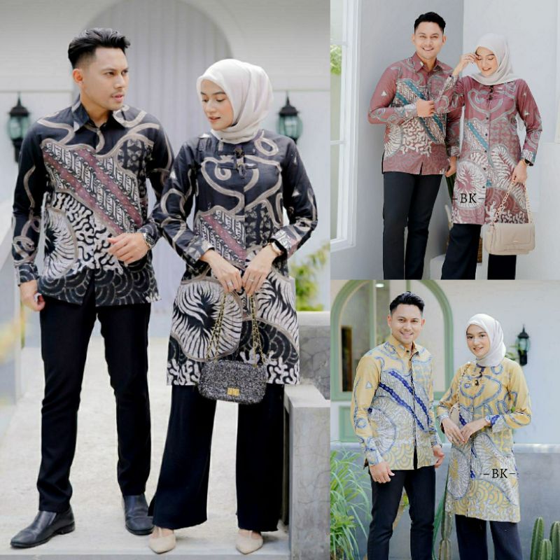 Batik Couple TUNIK MODERN KANCING M L XL XXL Maura Couple - Sania ...