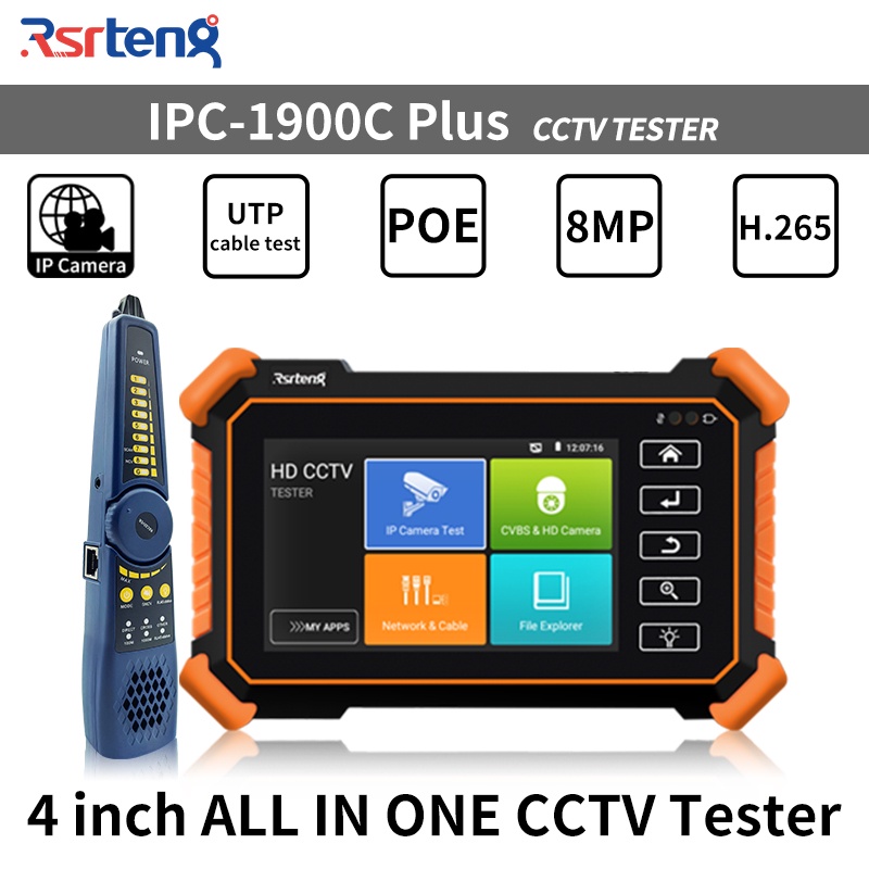 Rsrteng 8K IP Camera Tester 4inch IPS Touch Screen CCTV Tester Support ...