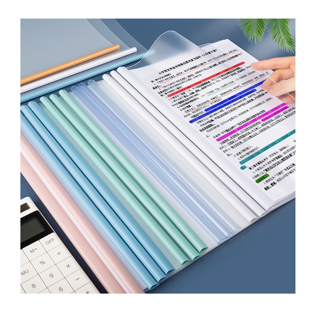 Sliding Bar Clear File Folder A4 Sliding Bar Binder Clip Transparent