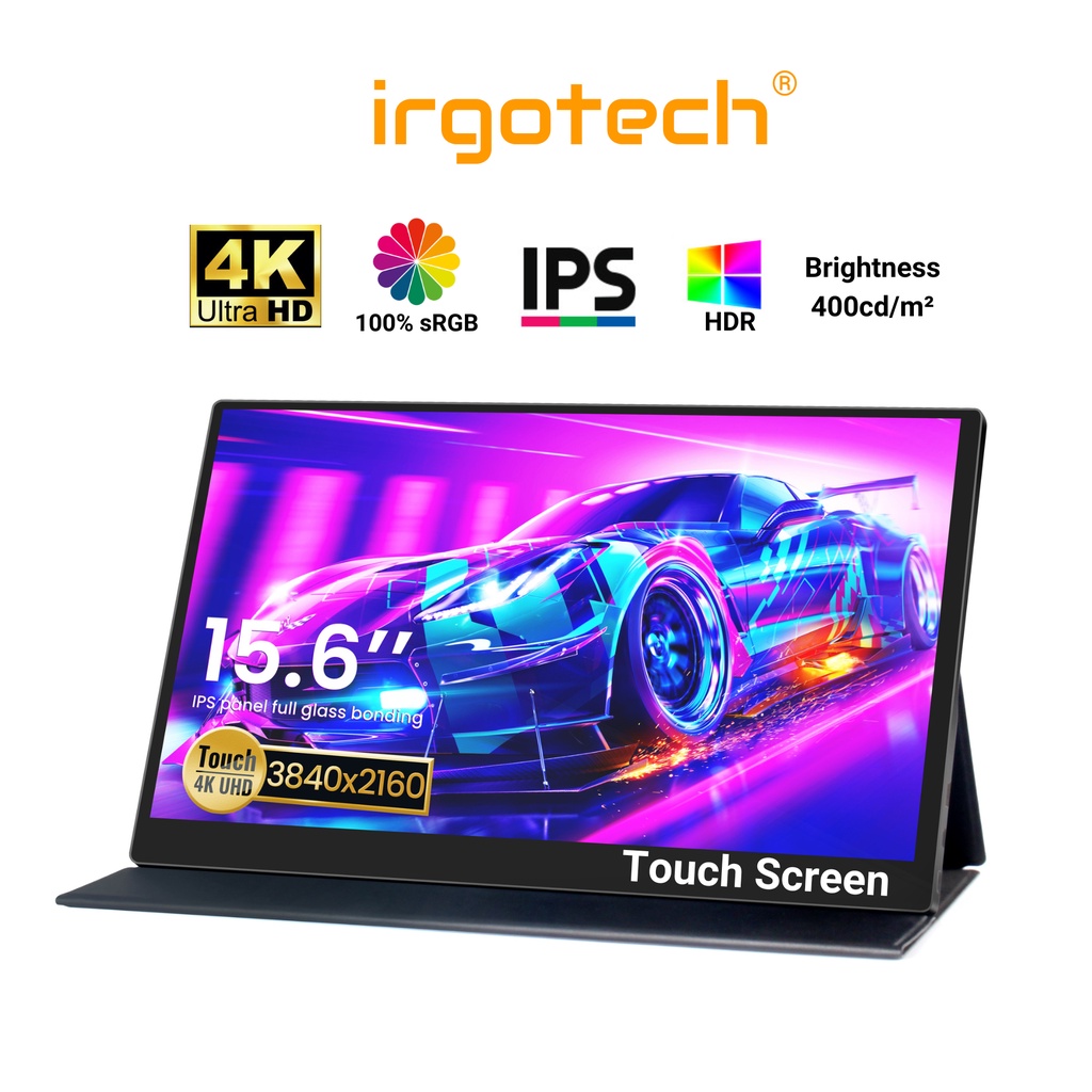 IRGOTECH 4K Portable Gaming Monitor Touch Screen, Mini Monitor HDMI