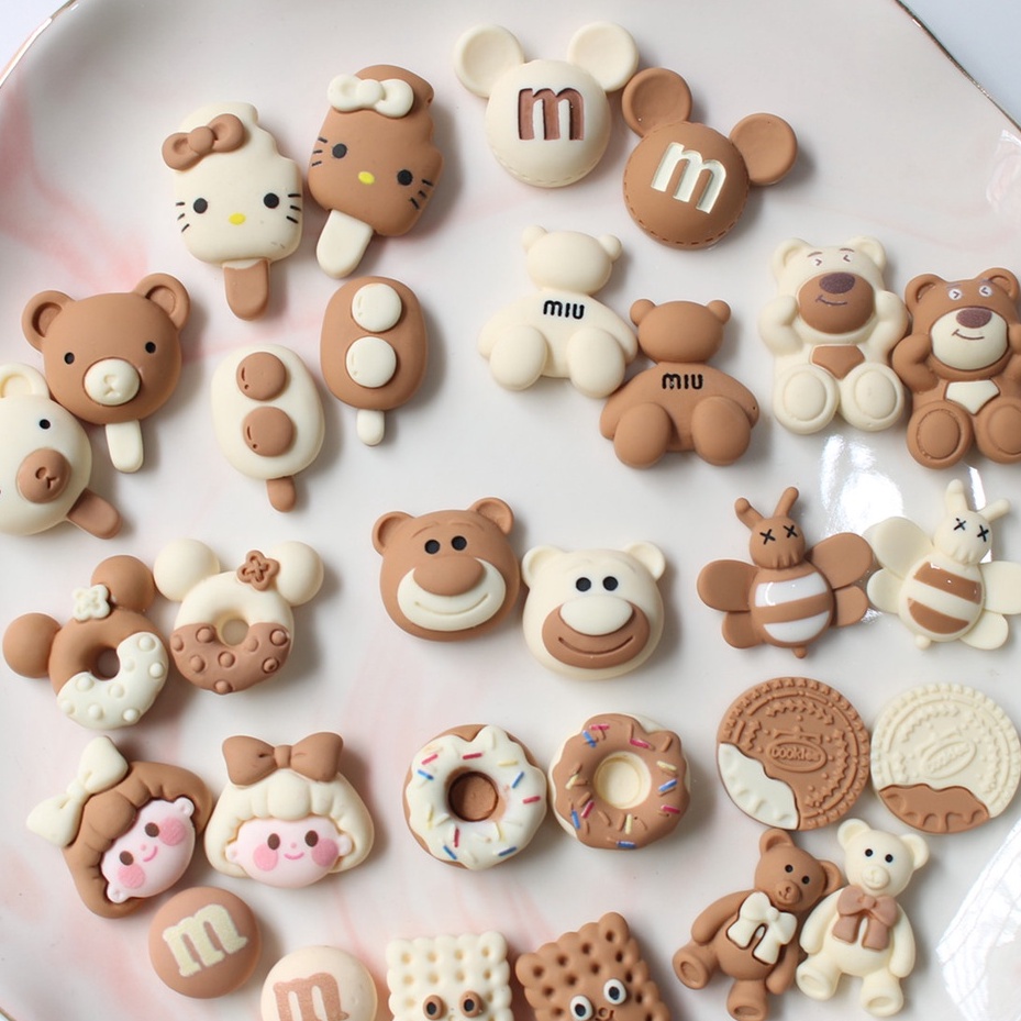 Crocs DIY Charm Shoe Accessories Milk Tea Color Series Jibbitzbutton