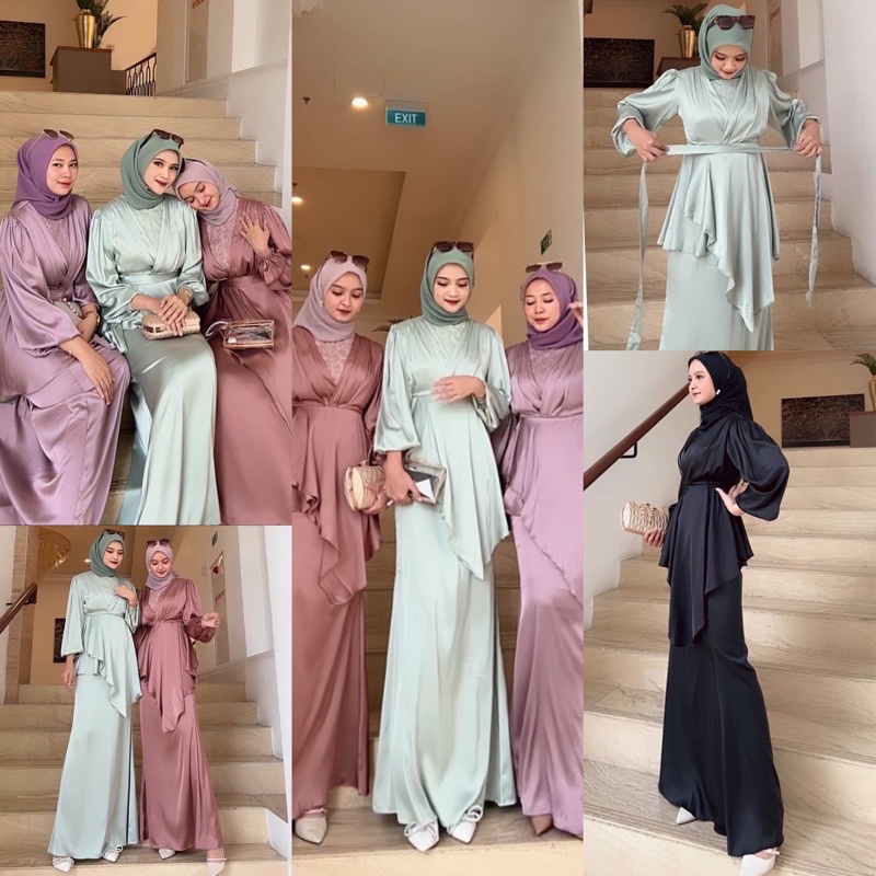 ZARA Baju kurung 2023 Silk full furing Raya wanita dari INDONESIA dress ...