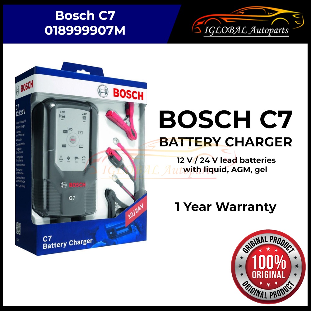 BOSCH C7 Fully Automatic Mode 6 12V/24V LeadAcid Battery Charger