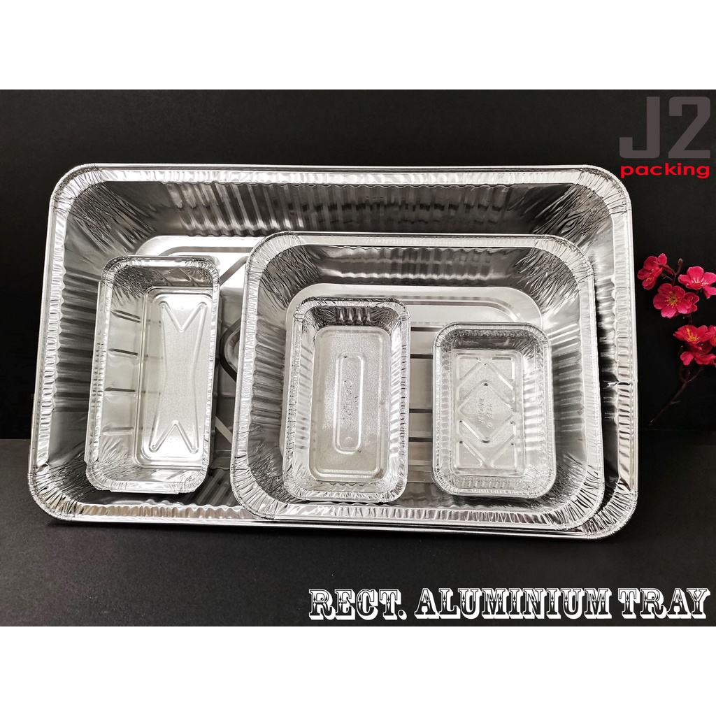 Disposable Rectangular Aluminium Foil Tray With Clear Lid / Baking Tray