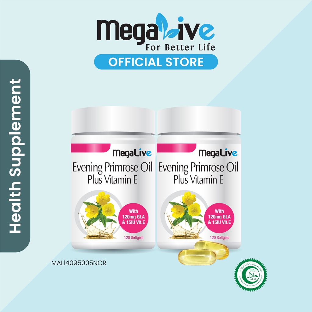 MegaLive Evening Primrose Oil Plus Vitamin E (2x120's) Shopee Malaysia