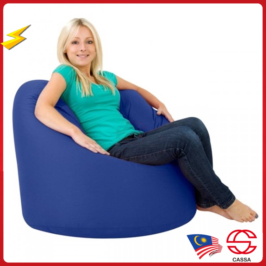 Cassa Super Size Bean Bag Sofa Dark Blue 2 kg Shopee Malaysia
