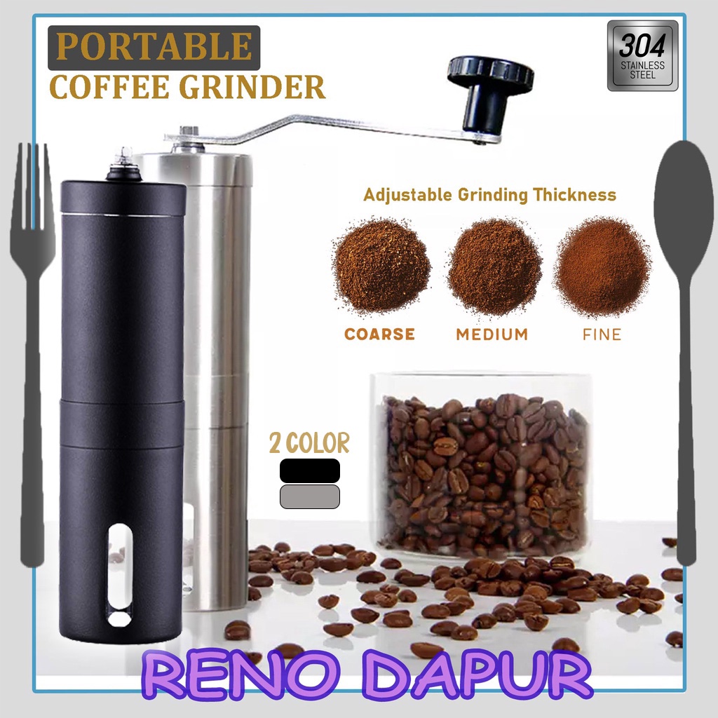 RENODAPUR ZX-A66 Manual Coffee Grinder Random Color Stainless Steel Coffee Bean Grinder Hand Crank Mill 手动咖啡豆研磨机