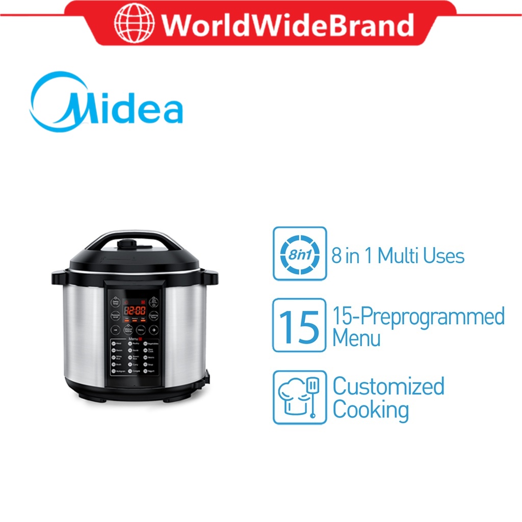 MIDEA Stainless Steel Pressure Cooker 5.7L [ MYD6004B / MYD6004B