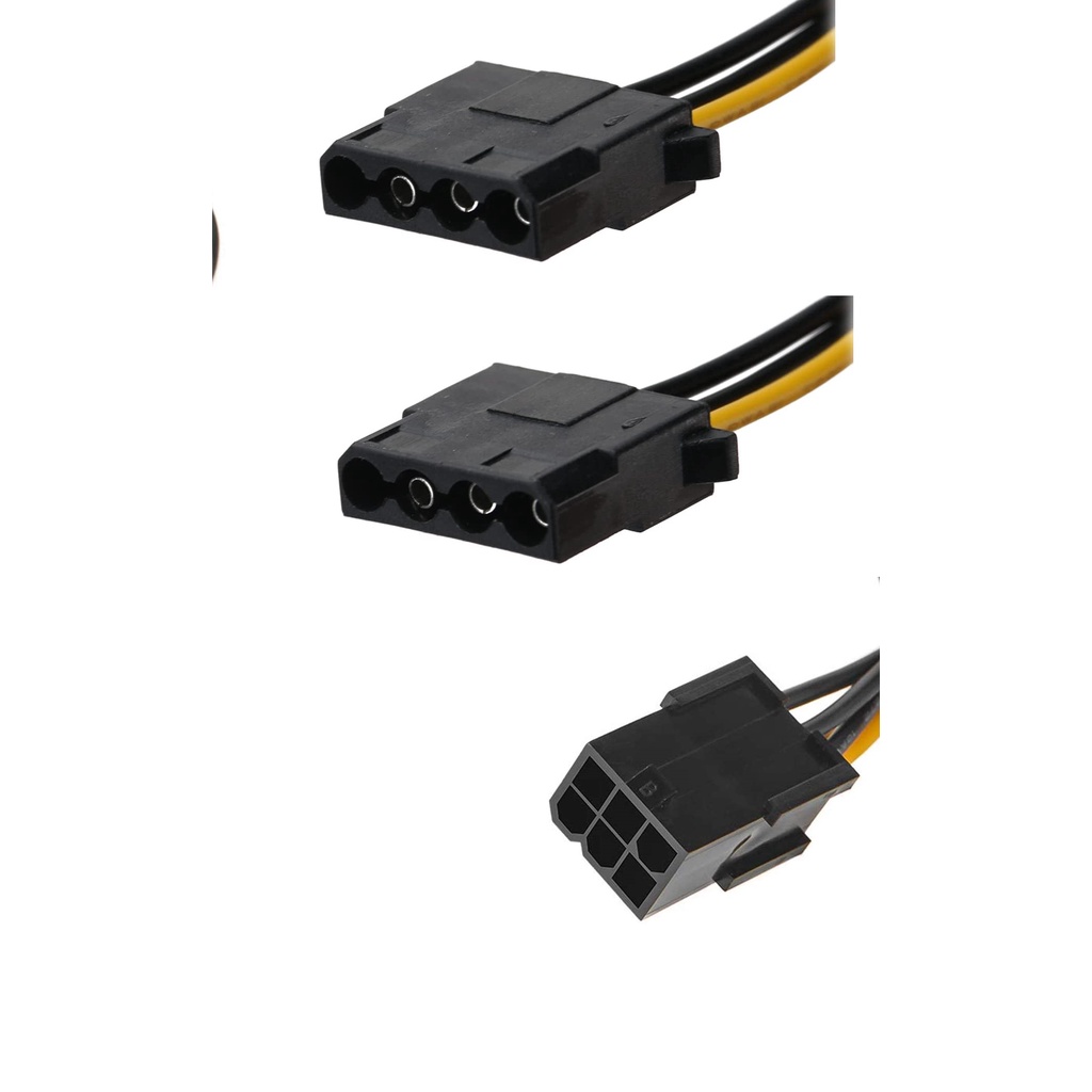 Dual 4Pin (Female)Molex IDE to 6 Pin PCIE Graphic Card Power