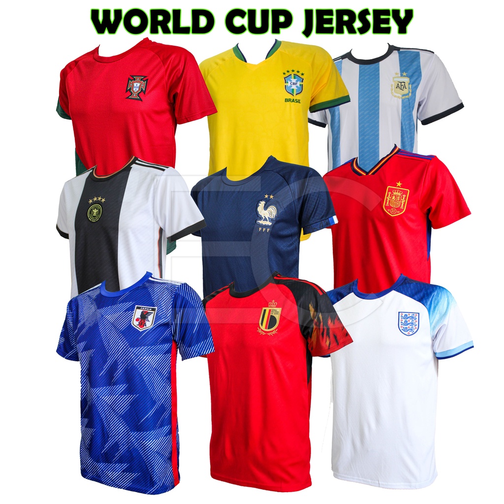 (HARGA BOOM) FIFA WORLD CUP QATAR MEN JERSEY HOME AWAY / BAJU BOLA ...