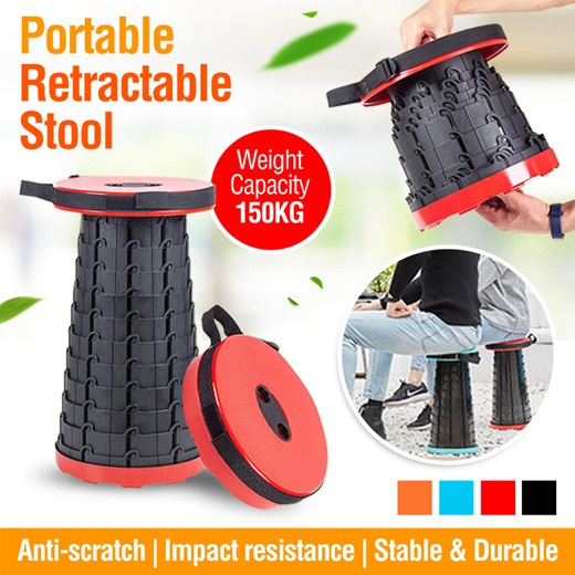 Stool Telescopic Foldable Camp Chair Travel Stool Portable Bangku Kerusi Lipat Khemah Fishing Picnic Chair Seat户外折叠椅露营凳子