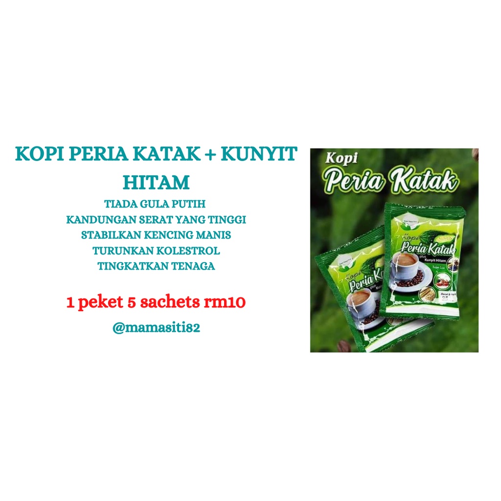 Kopi Peria Katak Dan Kunyit Hitam Bidan Liza Sihat Tanpa Gula Ganti Stevia Ubat Herba Natural 4936