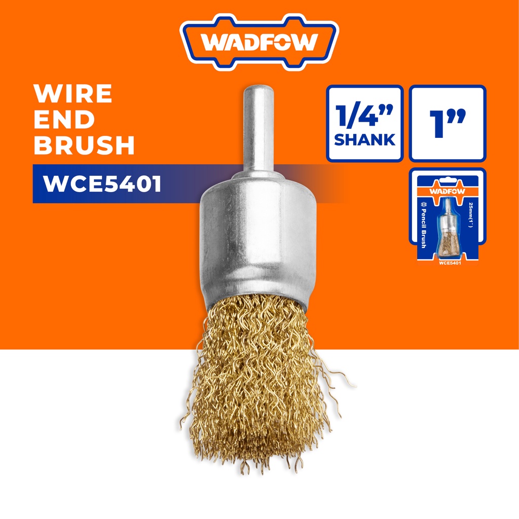 WADFOW Wire End Brush, Diameter 25mm (1"), Shank Diameter 1/4