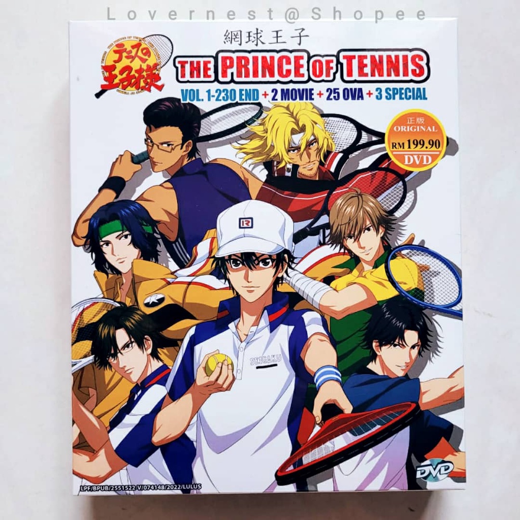 Anime Dvd The Prince Of Tennis Complete The Prince Of Tennis 网球王子 Vol 1 230 End 2 Movie 25 Ova 3 Specials Shopee Malaysia