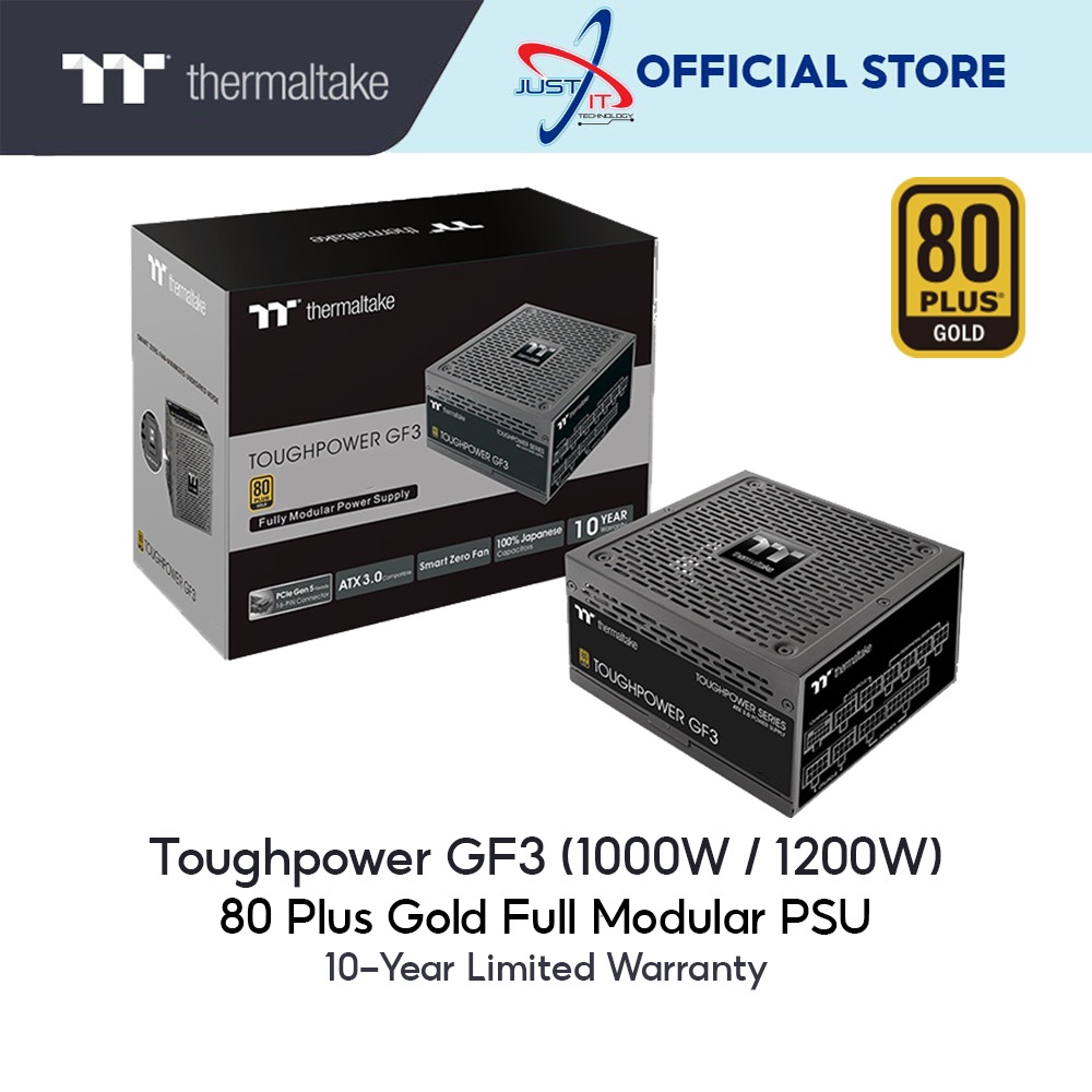 THERMALTAKE TOUGHPOWER GF3 ATX3.0 (PCIe5.0) 1000W / 1200W 80 PLUS GOLD FULL MODULAR PSU Shopee