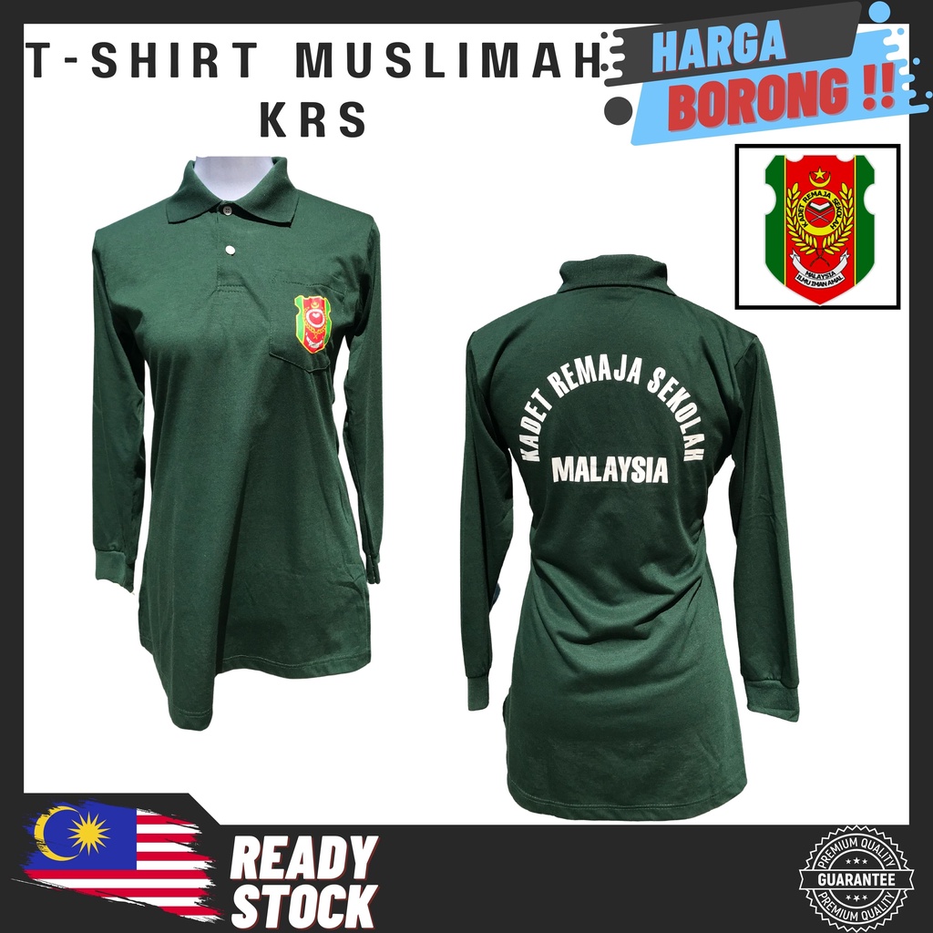 UNIFORM | T-SHIRT MUSLIMAH KRS BERKOLAR | KADET REMAJA SEKOLAH KAIN ...