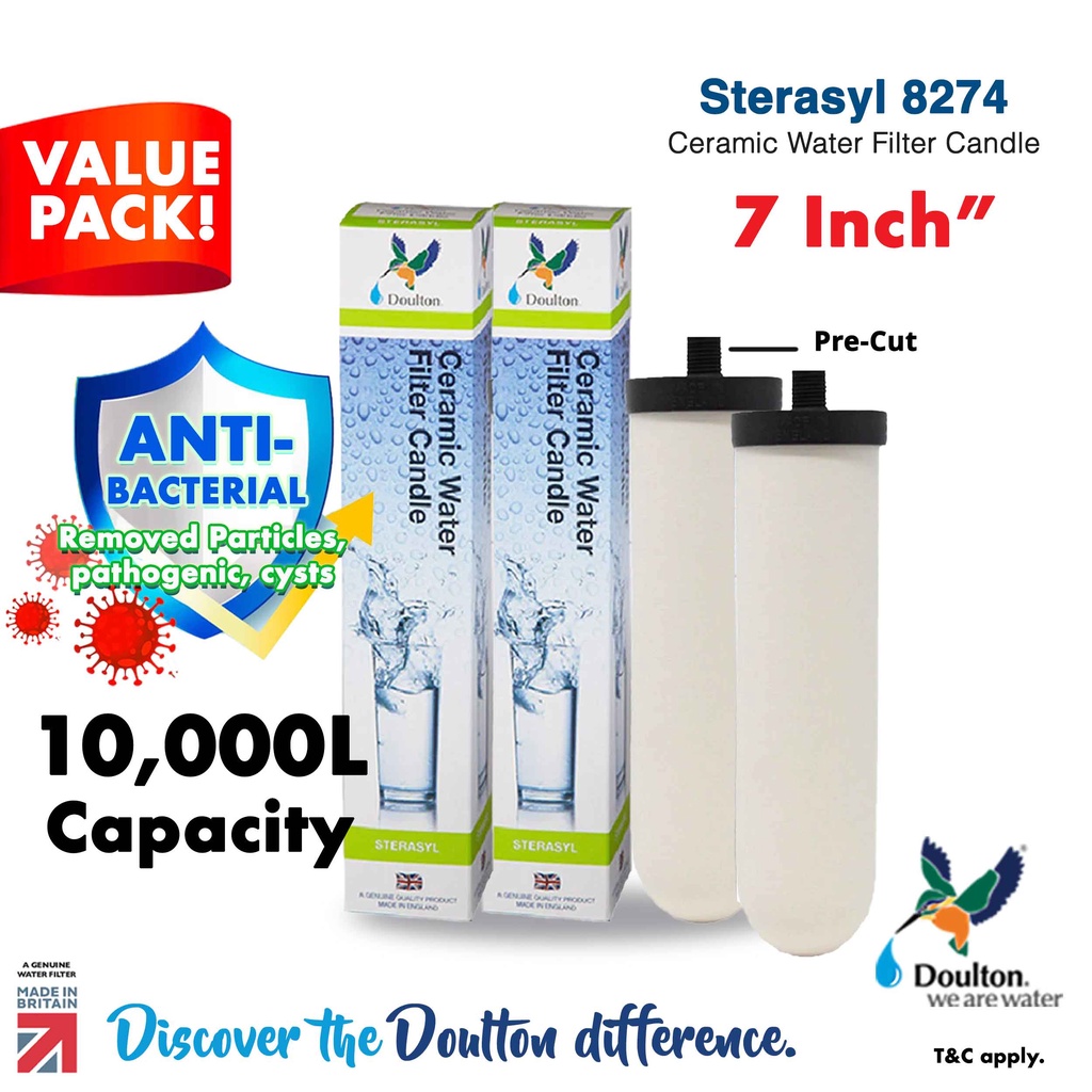 (VALUE PACK!) Doulton Sterasyl 8274 Ceramic Water Filter Candle Doulton