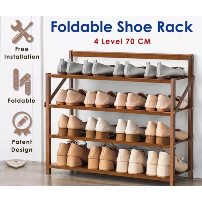 Foldable Shoe Rack Installation Free Shoe Storage Rack Wooden Bamboo