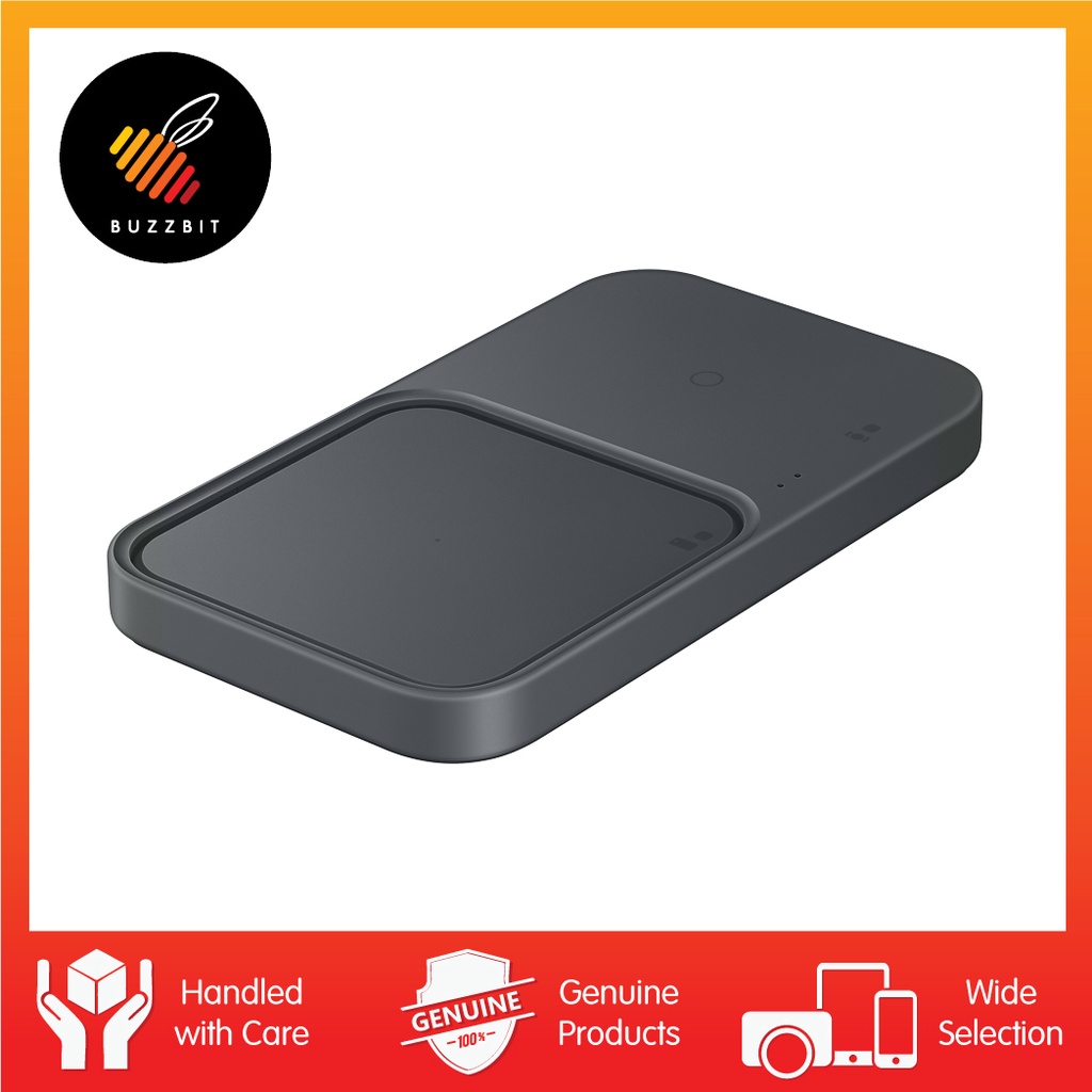 Samsung Super Fast Wireless Charger Duo With Adapter And Cable Ep 5400 Dark Grey Shopee 8035