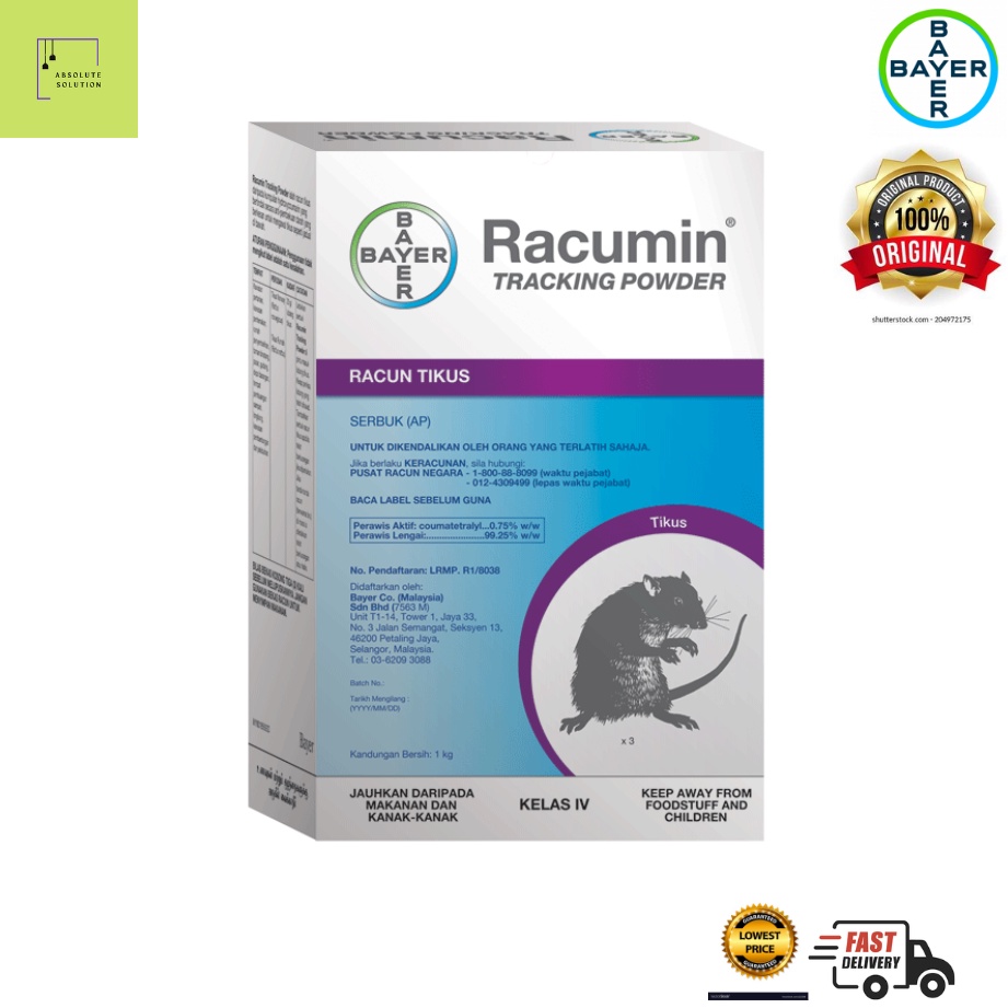 Bayer Racumin Tracking Powder, Rat Poison/ Serbuk Racun Tikus 1KG