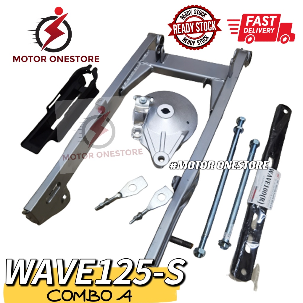 SWING ARM WAVE125S ARM WITH HUB BRAKE PANEL, STOPPER, SWING ARM RUBBER