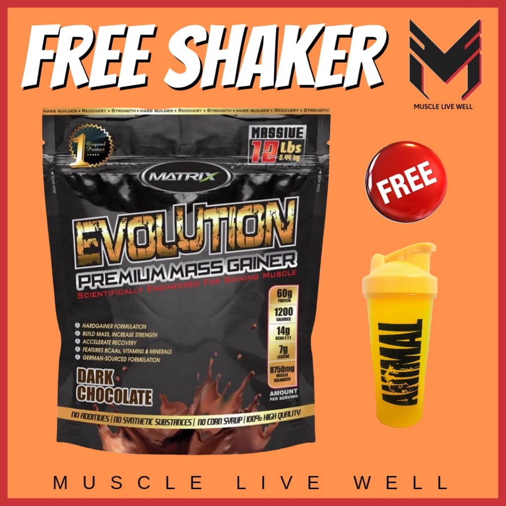 Matrix Evolution Premium Mass Gainer 5.4kg (Free Shaker) Mass Gainer