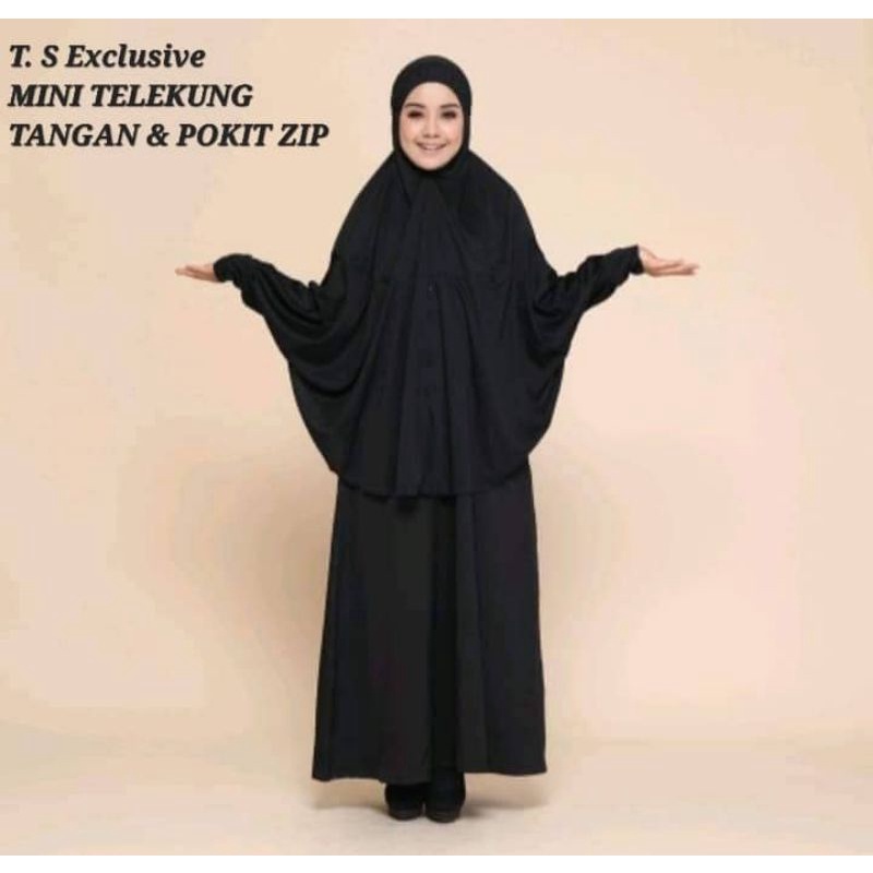Telekung mini bertangan +Zip Poket | Shopee Malaysia