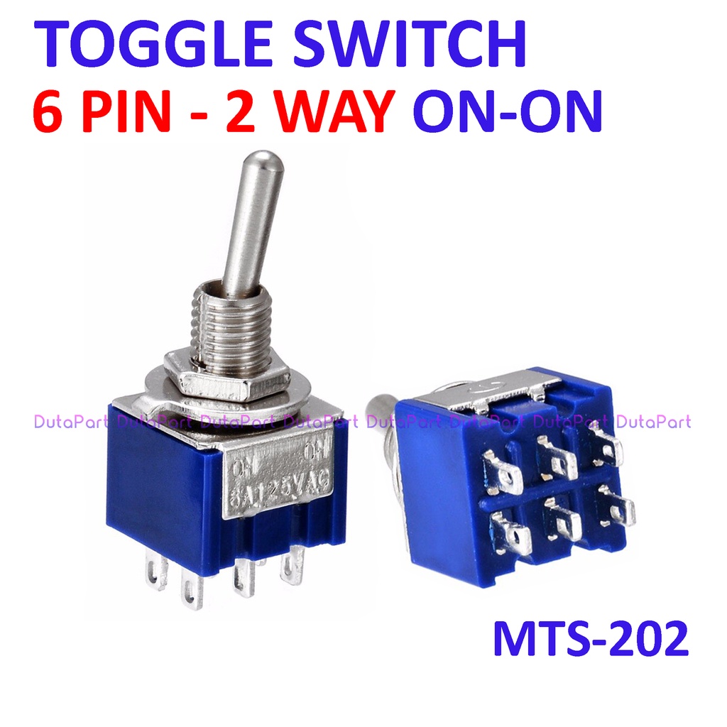 Mts202 Toggle Switch 6 PIN 2 Way Position ONON Switch Togle Shopee