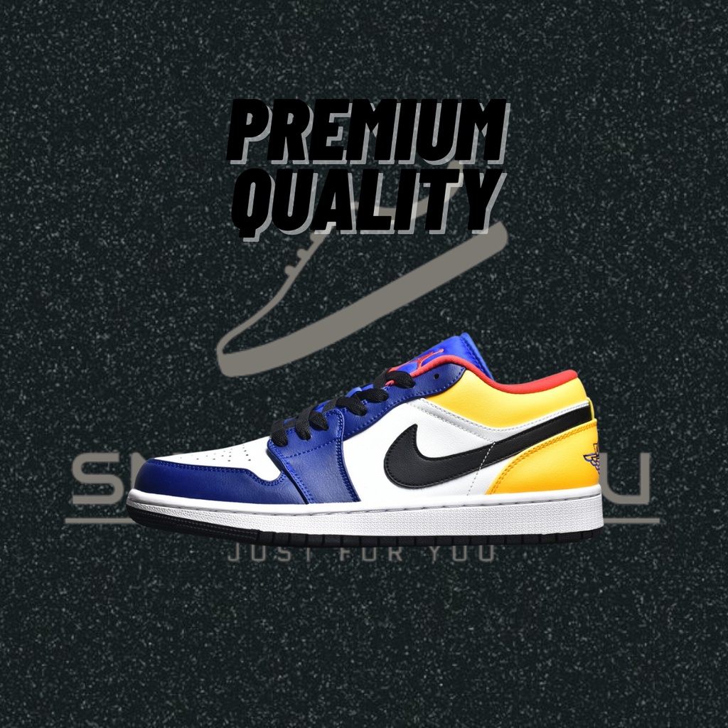 [Free Gifts Premium] Nike Air Jordan 1 AJ1 Low "Royal Yellow" Casual Low Top Sneakers