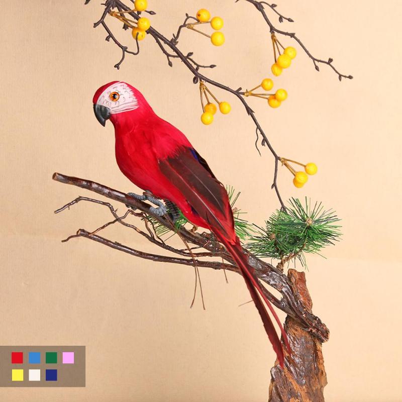 Handmade Foam Feather Artificial Parrot Imitation Bird Model Figurine Foam Birds Parrot Home Garden Decoration Ornament