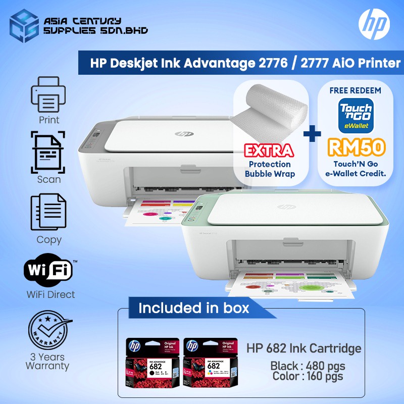 [FREE RM50 TnG EWALLET] HP DeskJet Ink Advantage 2776 2777 All In One
