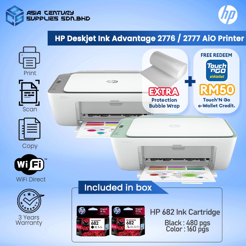 [FREE RM50 TnG E-WALLET] HP DeskJet Ink Advantage 2776 2777 All In One ...