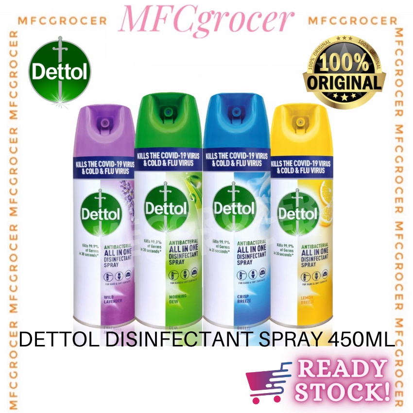 DETTOL DISINFECTANT SPRAY 450ml (Morning Dew / Crisp Breeze / lemon