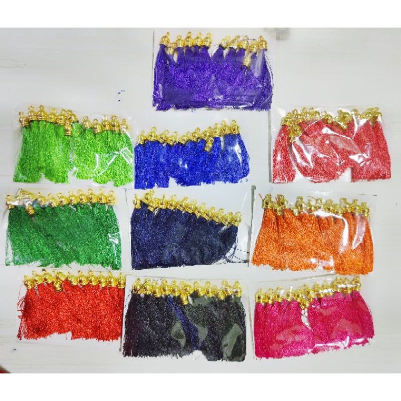 (1pack of 12 kunjams)SAREE KUNJAM Tassels, hangings, kuchulu for Sarees, Silky Thread Tassel Necklaces