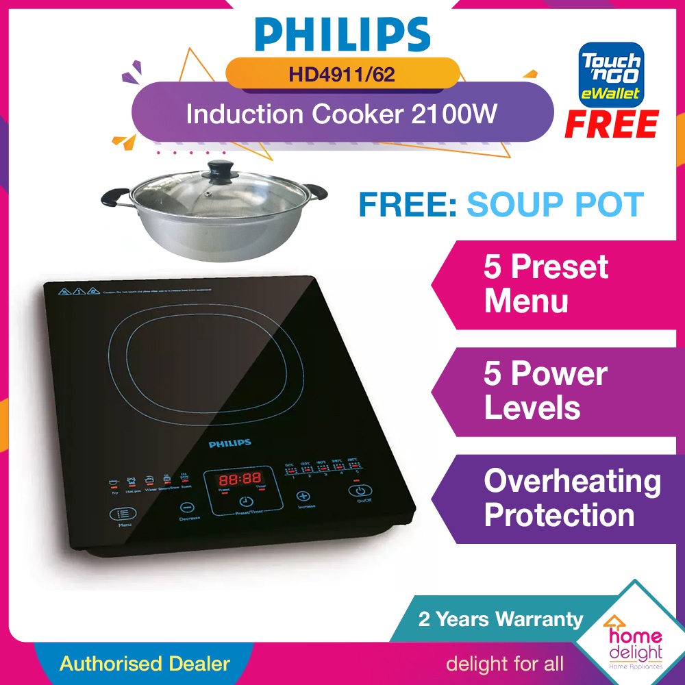 Philips Induction Cooker 2100W [ HD4911 HD4911/62 ] Shopee Malaysia