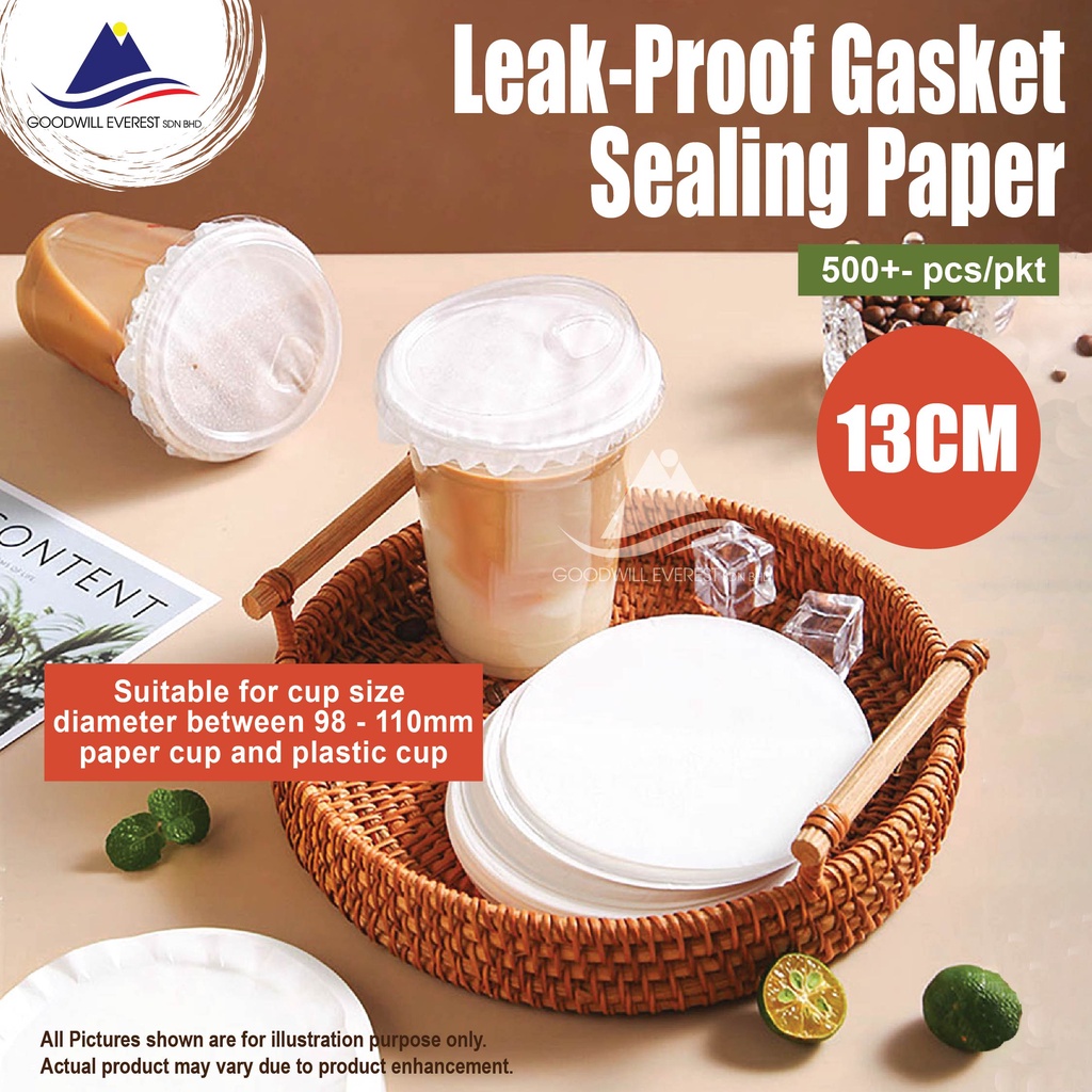 13CM LeakProof Gasket Sealing Paper for Takeaway Drinks Cup Lid (500