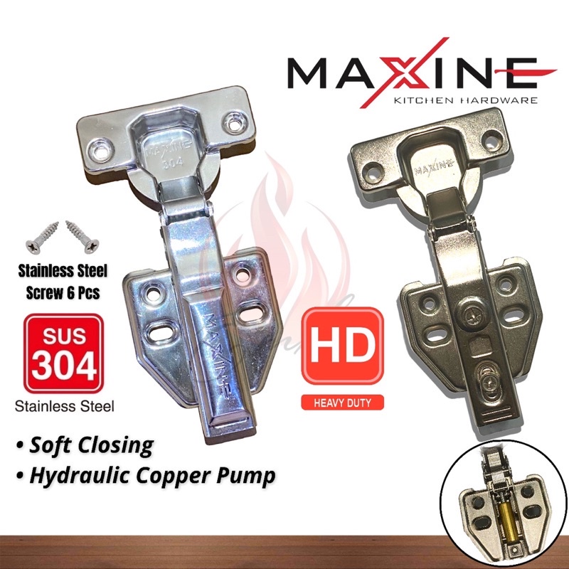 MAXINE Heavy Duty / Stainless Steel 304 5/8" Full Overlay Soft Close
