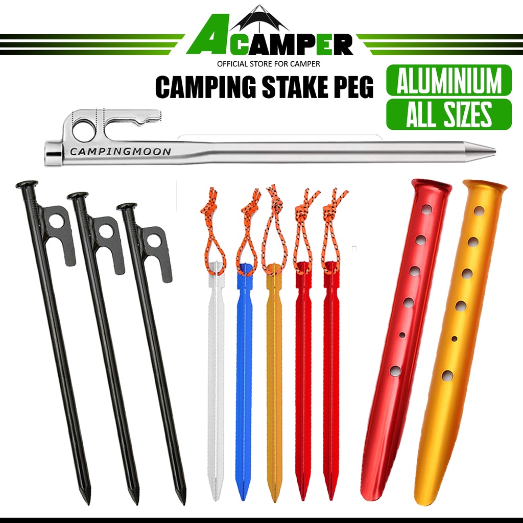 Campingmoon Aluminium Alloy Tent Peg Nail Pancang Khemah Camping Peg