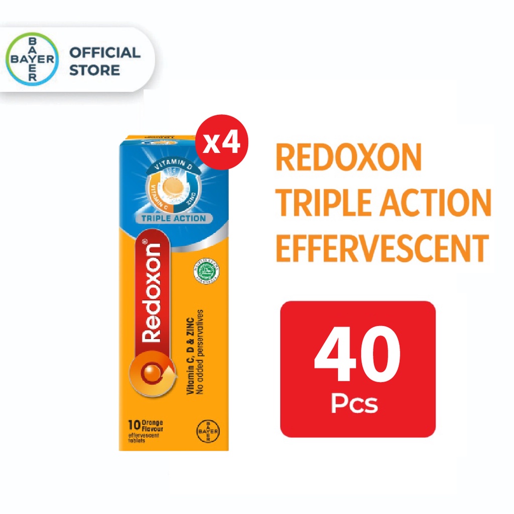 Redoxon Triple Action Effervescent Orange Tablets (10's x 4) Shopee Malaysia