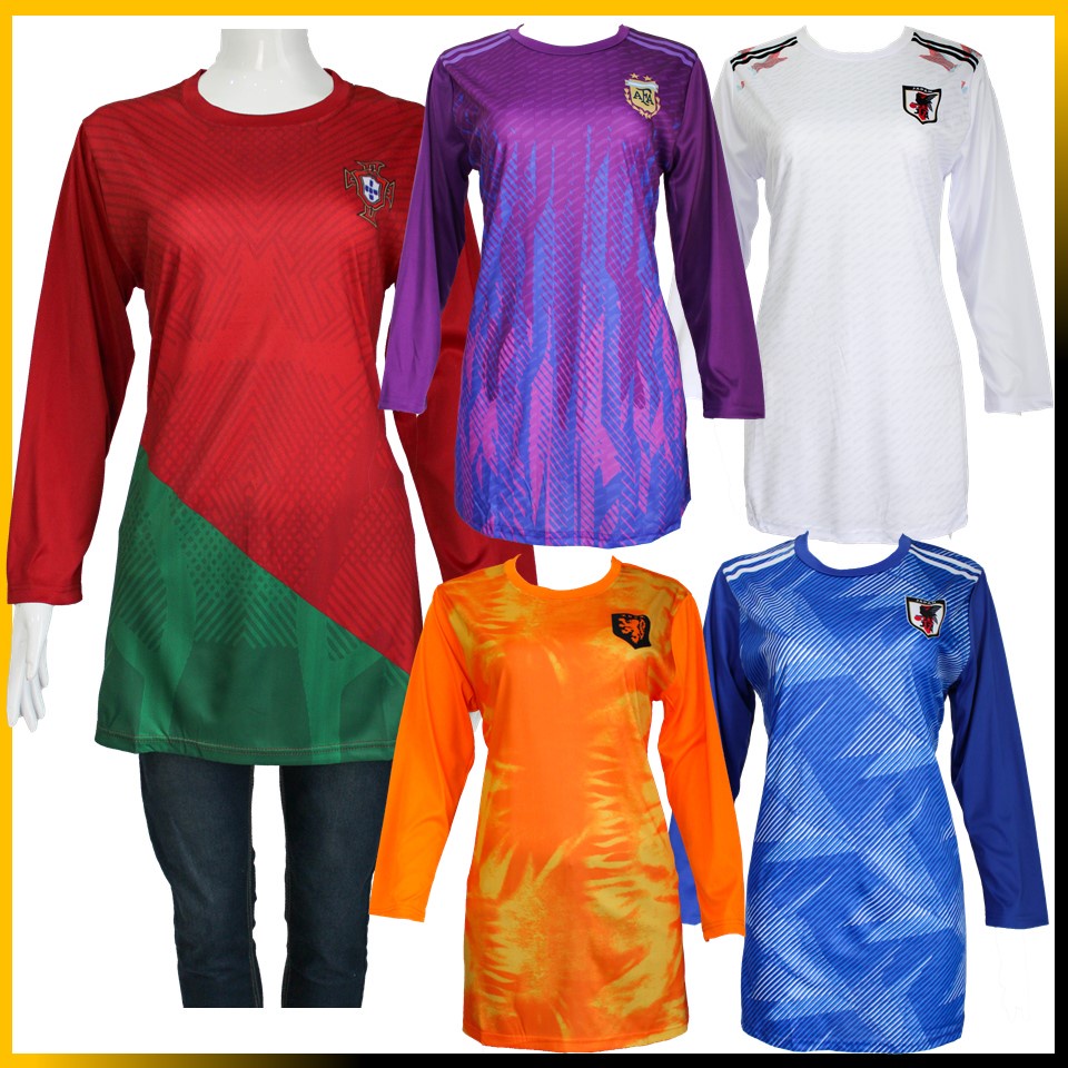 WORLD CUP DOHA QATAR MUSLIMAH JERSEY FUTSAL FOOTBALL SOCCER PEREMPUAN