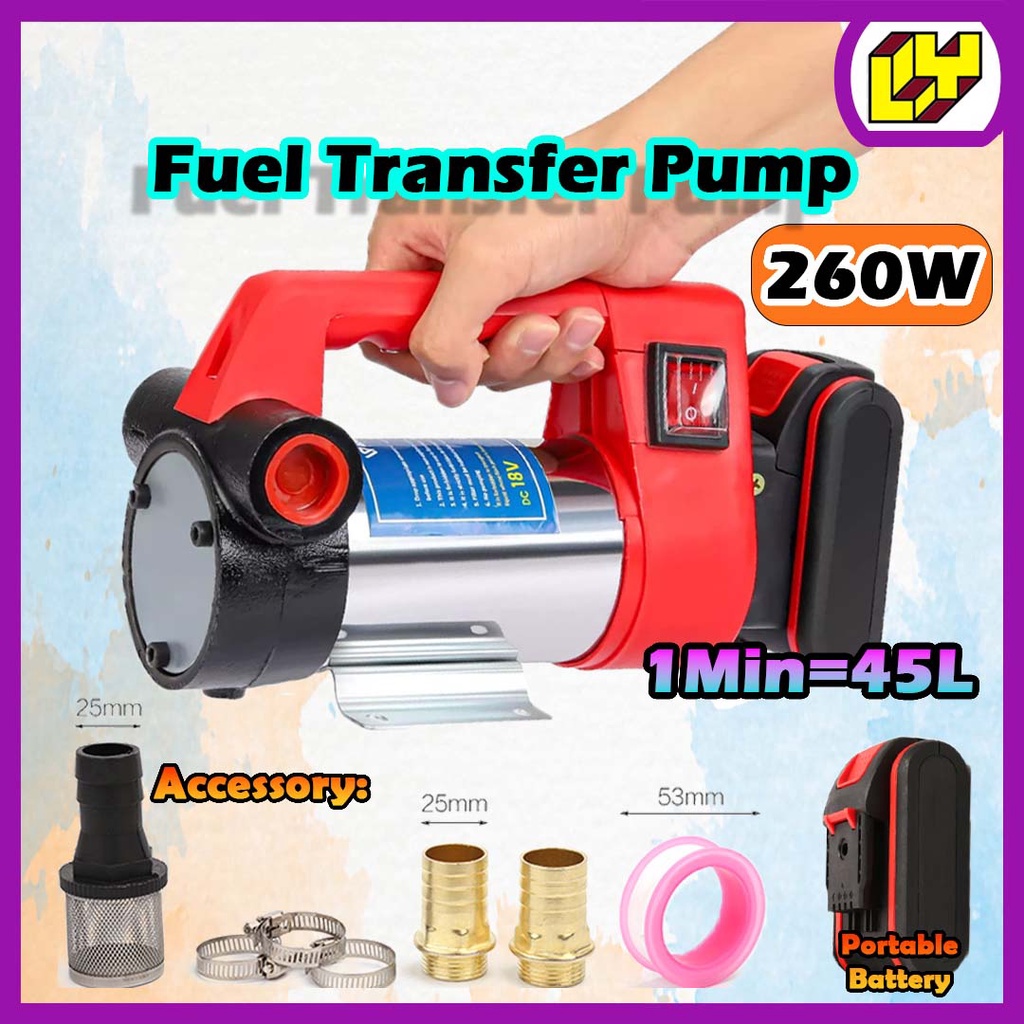 Cordless Electric Fuel Transfer Pump Diesel Kerosene Oil Commercial Self-priming Extractor Pump Motor Auto