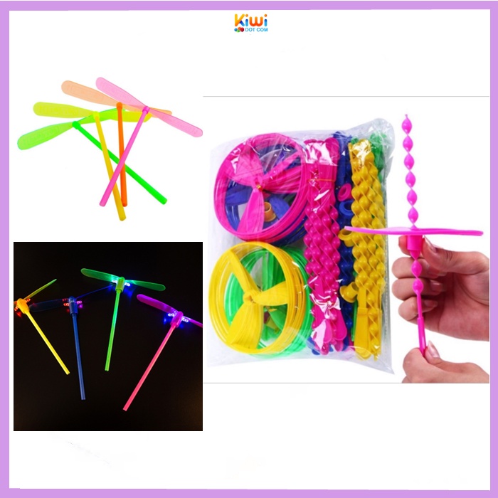 Classic Nostalgia LED Toy Hand Rub Dragonfly Flying Stick Helicopter ...