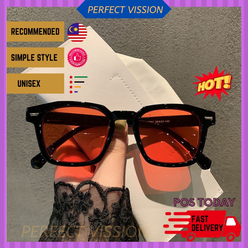 (Ready Stock)Korean Trendy Sunglasses Colorful UV400 Square Frame Men