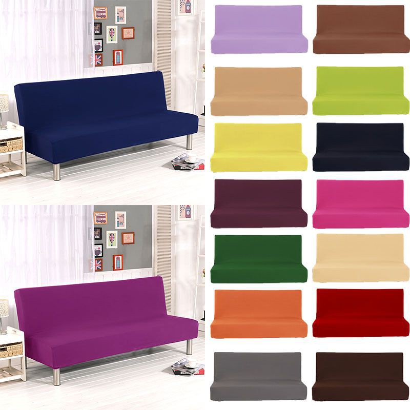 Universal Solid Sofa Bed Cover Home Folding Armless Elastic Fabric Futon  Cover Replacement | Shopee Malaysia