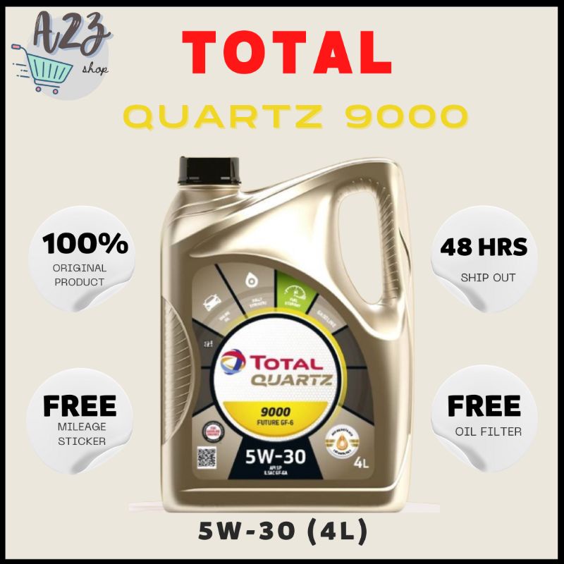 5W30 Total Quartz 9000 GF6 Fully Synthetic Engine Oil (4L) Shopee